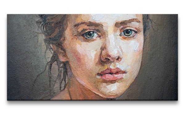 Leinwandbild 120x60cm Junge Schönheit Porträt Malerisch Kunstvoll Feminin