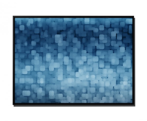 105x75cm Leinwandbild Petrol Abstrakt Kunst Grafik Quadrate Punkte Pixel