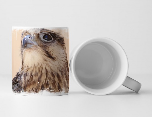 Tasse Geschenk Tierfotografie – Schöne Nahaufnahme eines Falken
