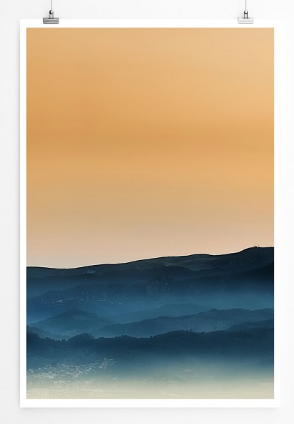 60x90cm Poster Landschaftsfotografie  Anthrazit und Orange