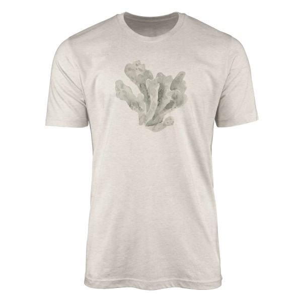 Herren Shirt 100% gekämmte Bio-Baumwolle T-Shirt Koralle Wasserfarben Motiv Nachhaltig Ökomode aus