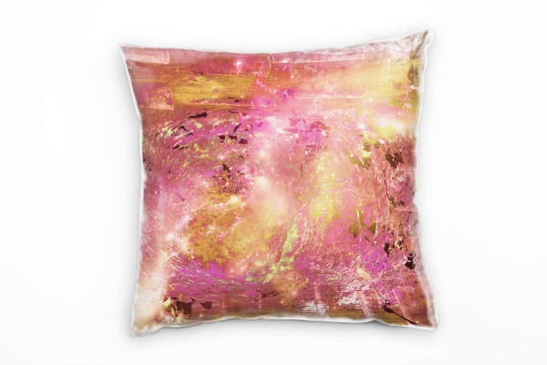 Couch Sofa Lounge Zierkissen in 40x40cm Pink Gold Pastellgelb