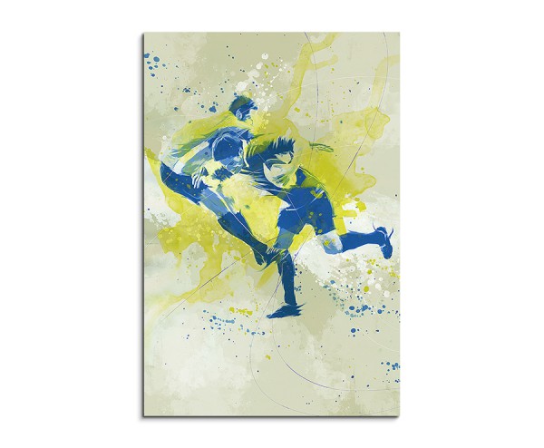 Rugby 90x60cm SPORTBILDER Paul Sinus Art Splash Art Wandbild Aquarell Art