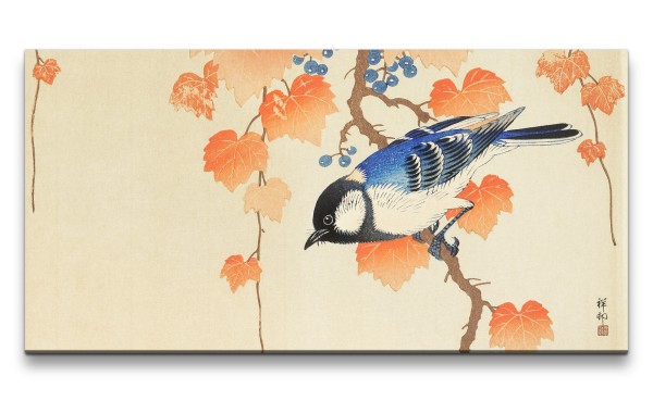 Remaster 120x60cm Ohara Koson traditionell japanische Kunst schöner Vogel auf Ast Dekorativ