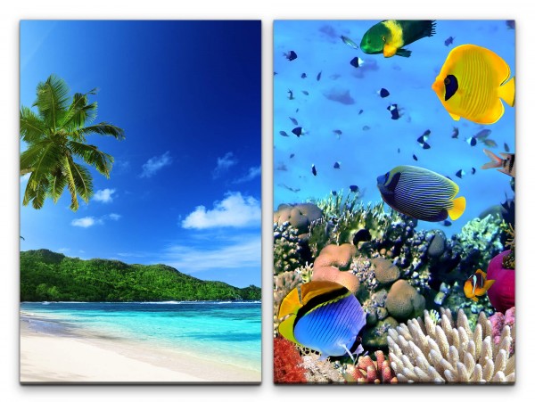 2 Bilder je 60x90cm Koralle Korallenriff Unterwasser Exotisch Paradies Tauchen Australien