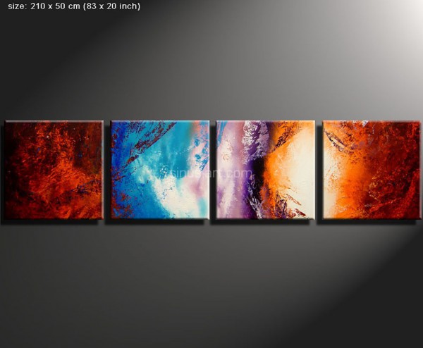 beduine 1 - vierteiliges Gemälde in dezenten Farben