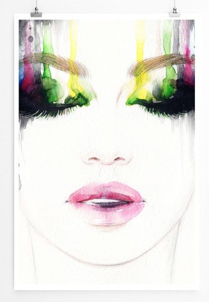Bild  Frauengesicht mit buntem Augen Make-Up 60x90cm Poster