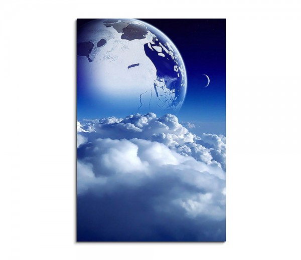 Blue Planet Over The Clouds Fantasy Art 90x60cm