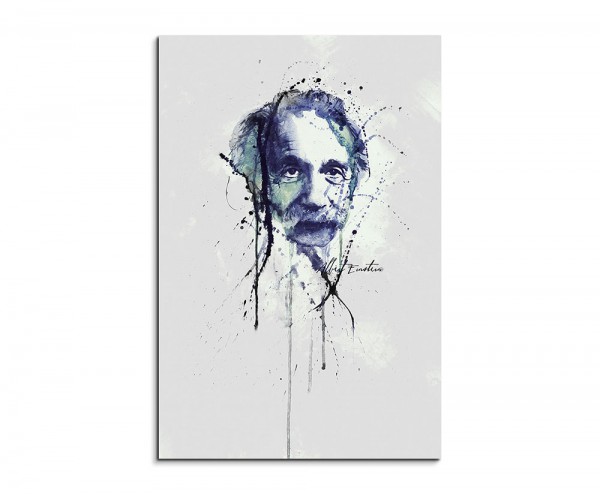 Albert Einstein 90x60cm Keilrahmenbild Kunstbild Aquarell Art Wandbild auf Leinwand fertig gerahmt 