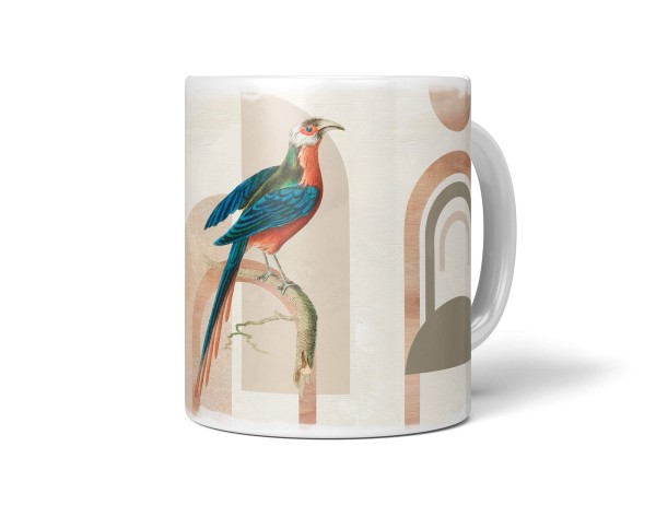 Dekorative Tasse mit schönem Vogel Motiv Racken schönem Design Kunstvoll Einzigartig