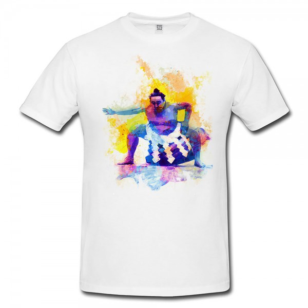 Sumo Herren und Damen T-Shirt Sport Motiv aus Paul Sinus Aquarell