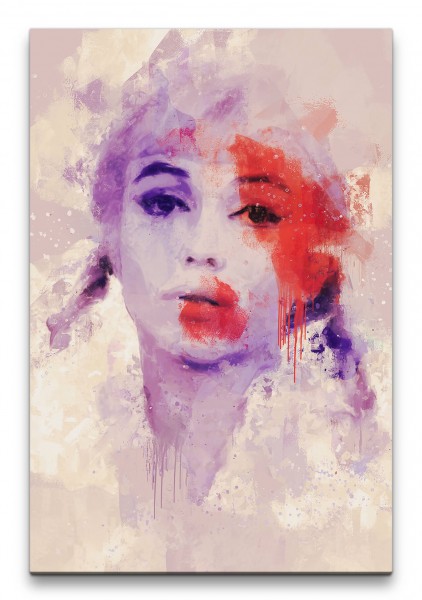 Marilyn Monroe Porträt Abstrakt Kunst Star Kult Filmikone 60x90cm Leinwandbild