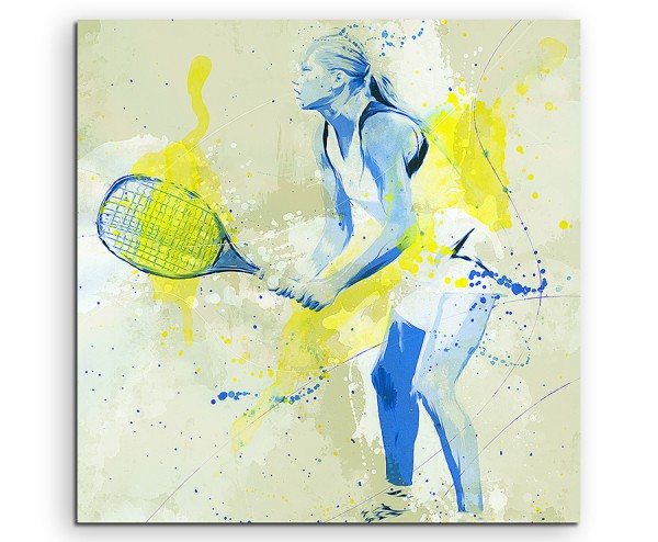 Tennis 60x60cm SPORTBILDER Paul Sinus Art Splash Art Wandbild Aquarell Art