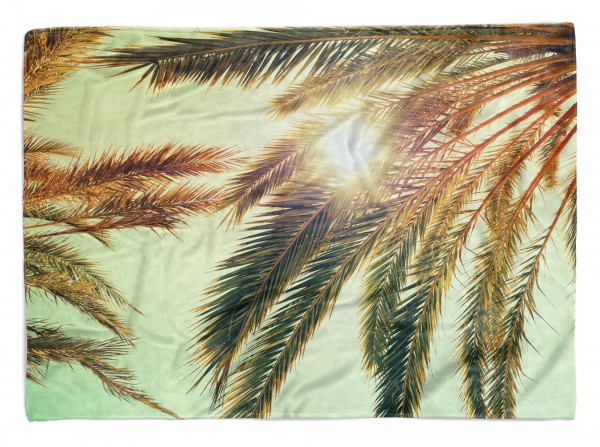 Handtuch Strandhandtuch Saunatuch Kuscheldecke mit Fotomotiv Sonnenschein Palme