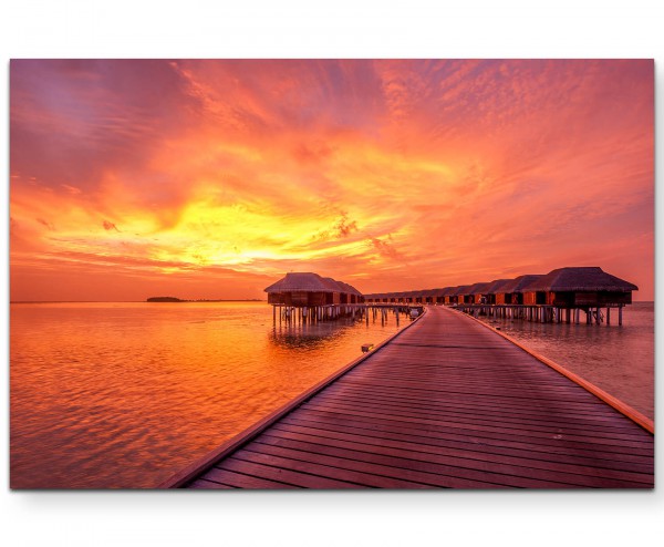 Sonnenuntergang am Strand  Malediven - Leinwandbild