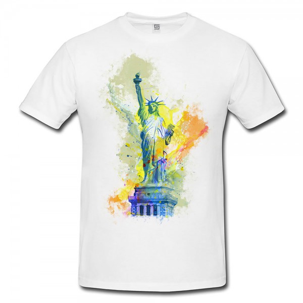 Freiheitsstatue I Herren T- Shirt , Stylisch aus Paul Sinus Aquarell Color