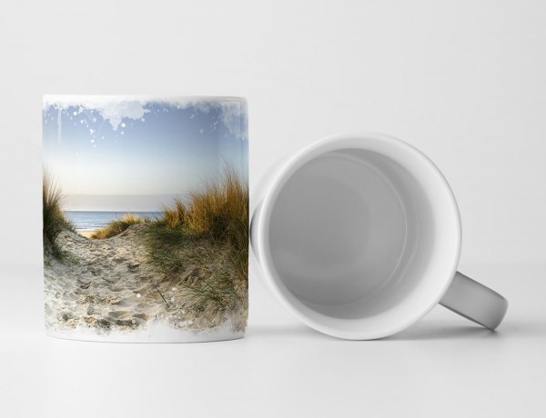 Tasse Geschenk Landschaftsfotografie – Sanddünen am Meer Poole Dorset UK