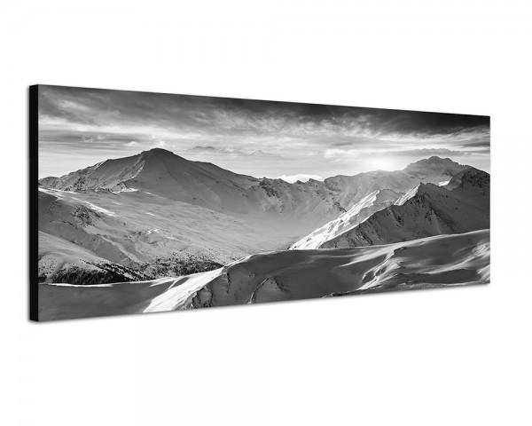 150x50cm Österreich Gebirge Berggipfel Schnee Abendsonne