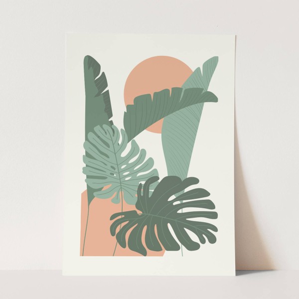 Grafik Dekorativ Modern schöne Pflanzenblätter Palmen
