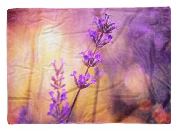 Handtuch Strandhandtuch Saunatuch Kuscheldecke mit Fotomotiv Lavendel Sonnensch