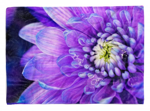 Handtuch Strandhandtuch Saunatuch Kuscheldecke mit Fotomotiv Blaue Blume Blüte