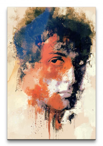 Sylvester Stallone Rocky Balboa Porträt Abstrakt Kunst Actionheld 60x90cm Leinwandbild