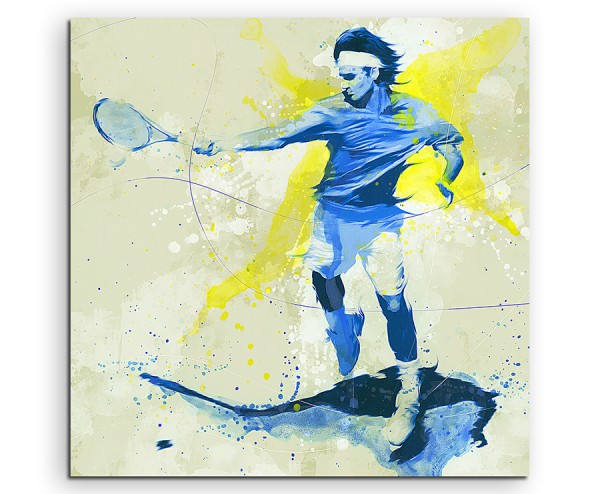 Tennis IV 60x60cm SPORTBILDER Paul Sinus Art Splash Art Wandbild Aquarell Art