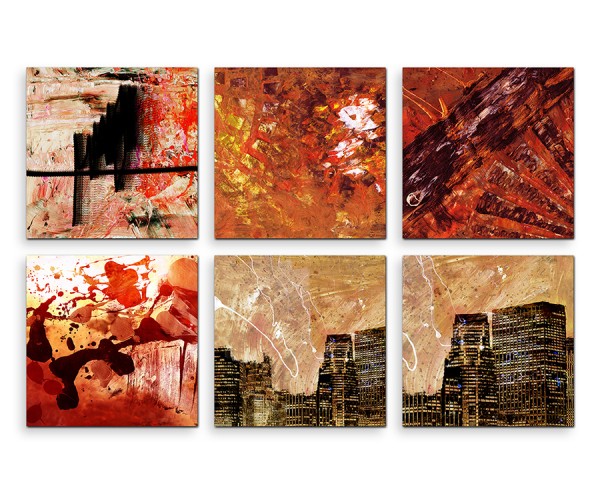 Abstrak062_6x30x30 abstrakte stilvolle Wandbilder