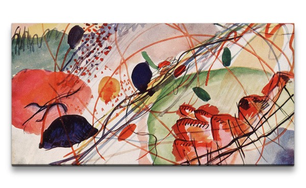 Remaster 120x60cm Wassily Kandinsky weltberühmtes Wandbild Farbenfroh Zeitlos Abstrakt