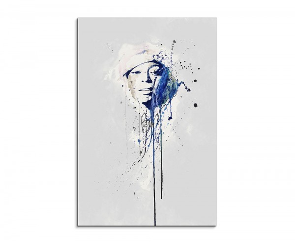 Beyoncé Knowles 90x60cm Aquarell Art Wandbild auf Leinwand fertig gerahmt Original Sinus Art
