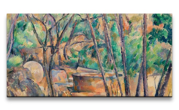 Remaster 120x60cm Paul Cézanne weltberühmtes Wandbild Millstone and Cistern under Trees