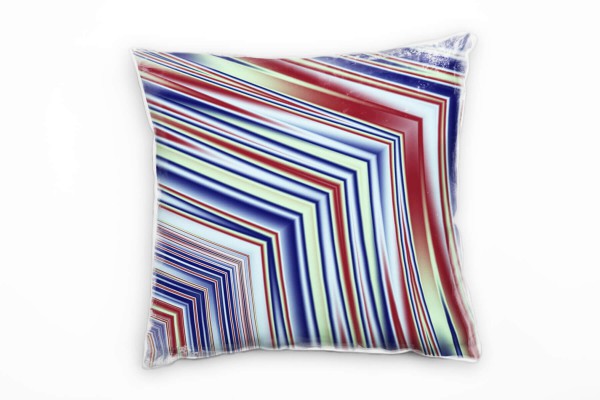Abstrakt, rot, blau, grün, Linien, Detailaufnahme Deko Kissen 40x40cm für Couch Sofa Lounge Zierkiss