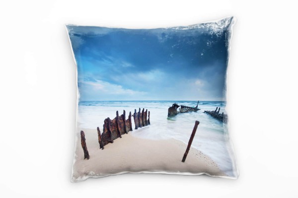 Meer, blau, Frack am australischen Strand Deko Kissen 40x40cm für Couch Sofa Lounge Zierkissen