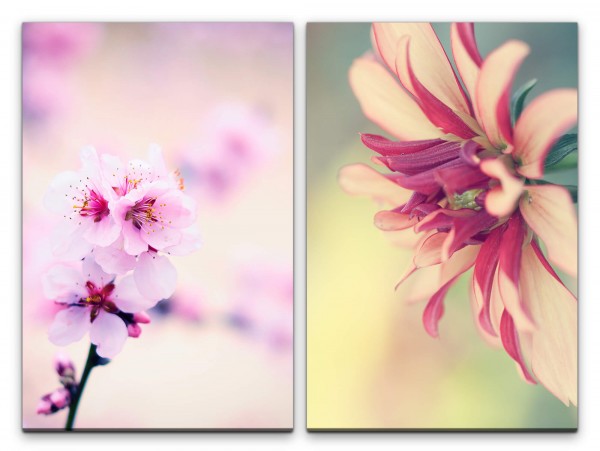 2 Bilder je 60x90cm Blüten Baumblüten Kirschbaum Kirschblüten Frühling Sakura Japan