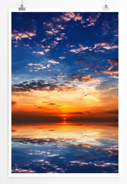 Landschaftsfotografie 60x90cm Poster Spiegelnder bunter Sonnenaufgang