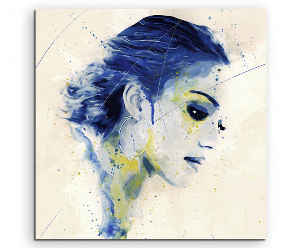 Jessica Alba Splash 60x60cm Kunstbild als Aquarell auf Leinwand