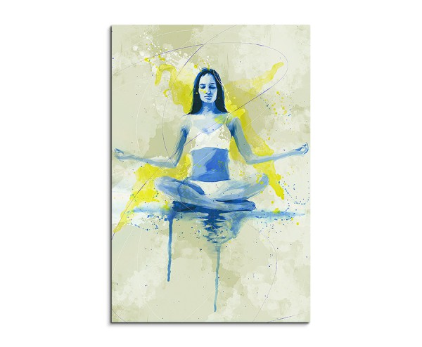 Yoga I 90x60cm SPORTBILDER Paul Sinus Art Splash Art Wandbild Aquarell Art