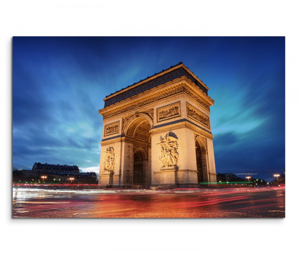 120x80cm Wandbild Paris Arc de Triomphe Triumphbogen Abendlicht