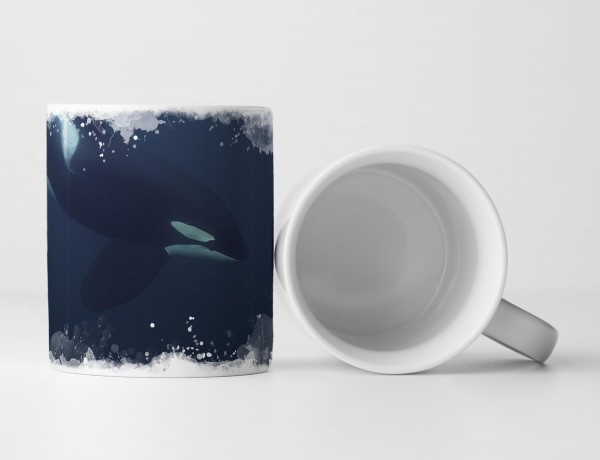 Tasse Geschenk Tierfotografie – Orca schwimmt in Norwegen