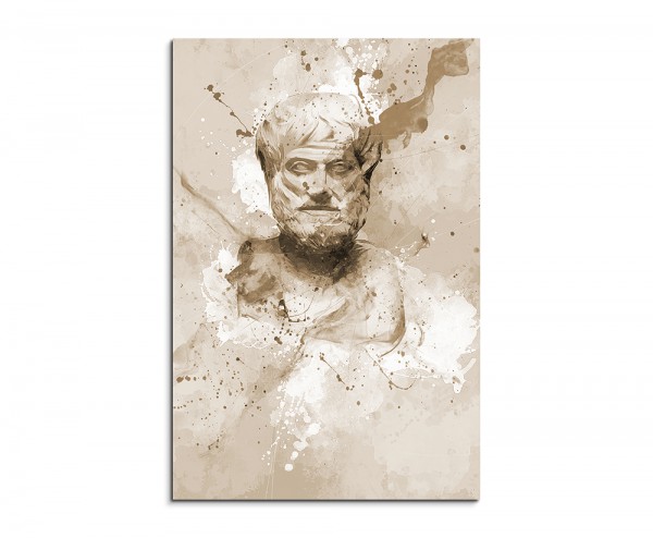 Aristoteles 90x60cm Aquarell Art Leinwandbild Sepia
