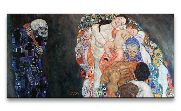 Remaster 120x60cm Gustav Klimt's Death and Life berühmtes Gemälde Kunstvoll Zeitlos