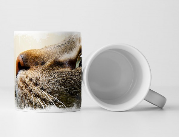 Tasse Geschenk Tierfotografie – Aufschauender Katzenkopf