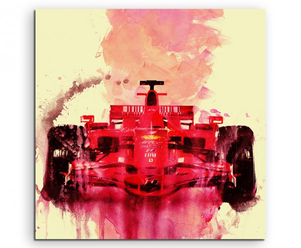 Formula 1 Ferrari 60x60cm Aquarell Art Leinwandbild