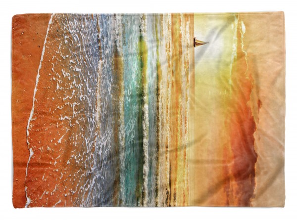 Handtuch Strandhandtuch Saunatuch Kuscheldecke mit Fotomotiv Meer Malerisch Seg