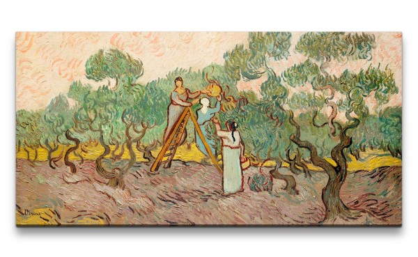Remaster 120x60cm Vincent van Gogh Impressionismus Weltberühmtes Gemälde Women Picking Olives Zeitlo