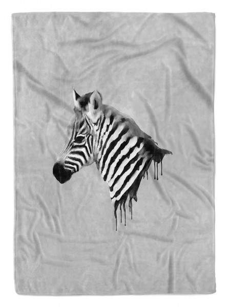 Handtuch Strandhandtuch Saunatuch Kuscheldecke Grau Baby Zebra Motiv