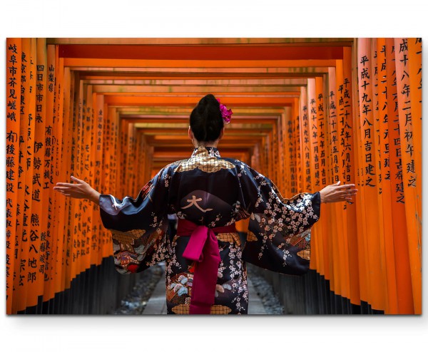 Kyoto  japanische Frau - Leinwandbild