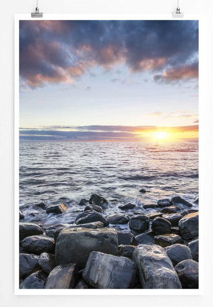 Landschaftsfotografie 60x90cm Poster Sonnenaufgang am Kimmeridge Strand Dorset UK
