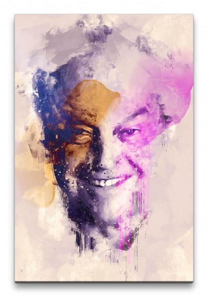 Jack Nicholson Porträt Abstrakt Kunst Schauspieler Farbenfroh 60x90cm Leinwandbild