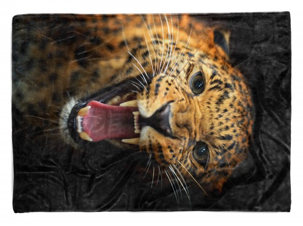 Handtuch Strandhandtuch Saunatuch Kuscheldecke mit Tiermotiv Jaguar Raubkatze